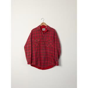 Vintage Outdoor Exchange Red Plaid Quilted Lined Shirt Jacket Medium